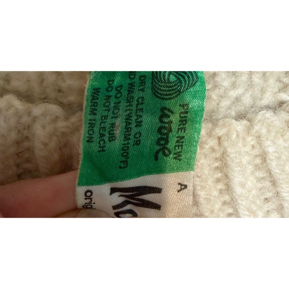 Vintage Mary Smith Aran Fisherman Sweater Unisex M Cream Cable Knit Cottagecore - Picture 4 of 6